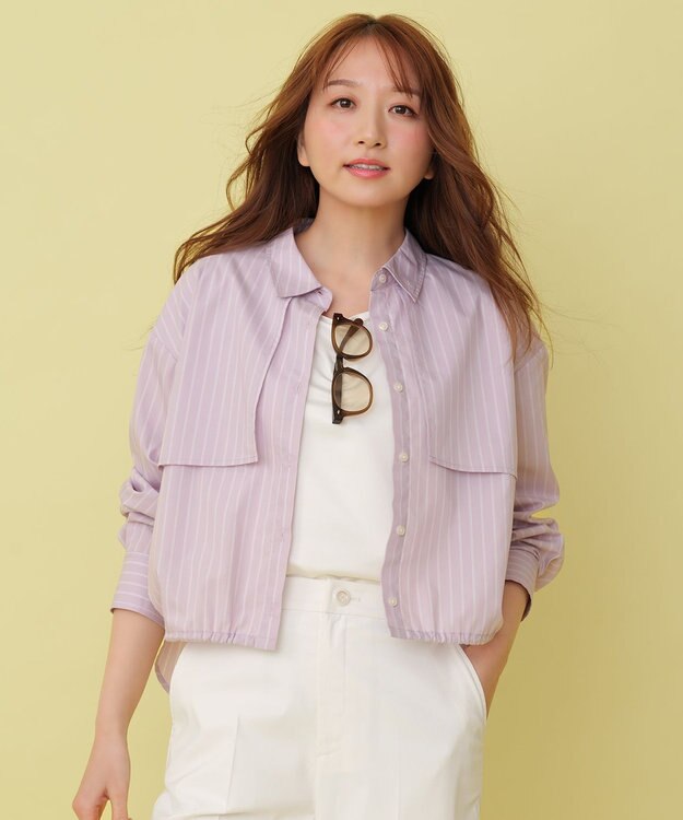 ANY SIS クロップドヨークハオリ シャツ