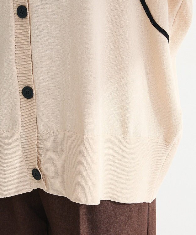 Green Parks 刺繍コードＶネックカーディガン Light Beige