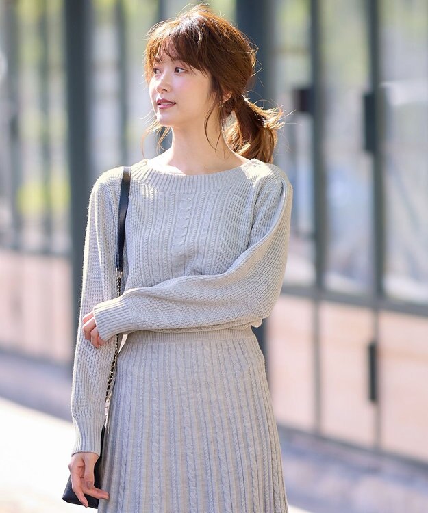 ANY SIS 【セットアップ対応】スフレショート丈 プルオーバー ライトグレー