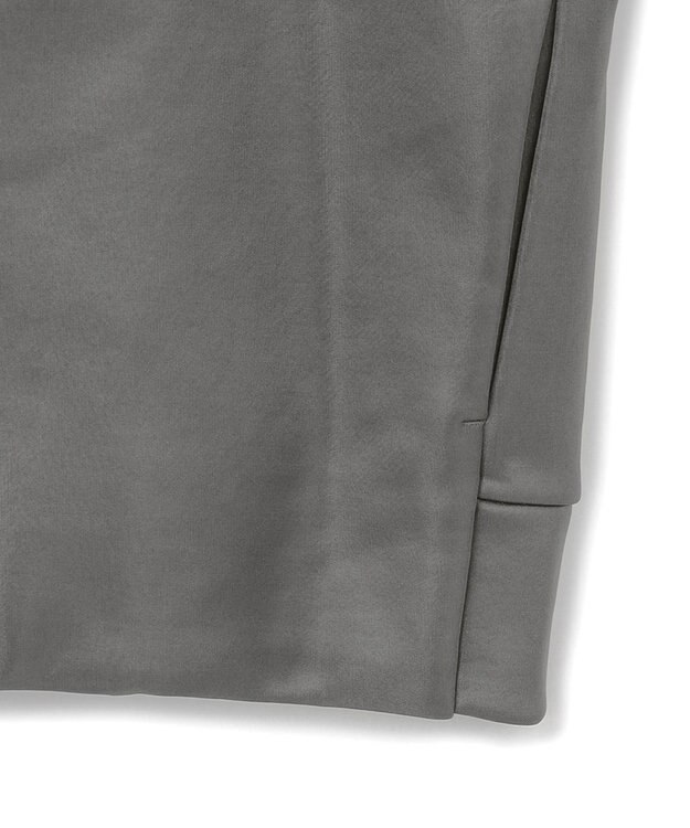 ICB 【洗える】サテンボンディング ジップアップパーカー チャコール系