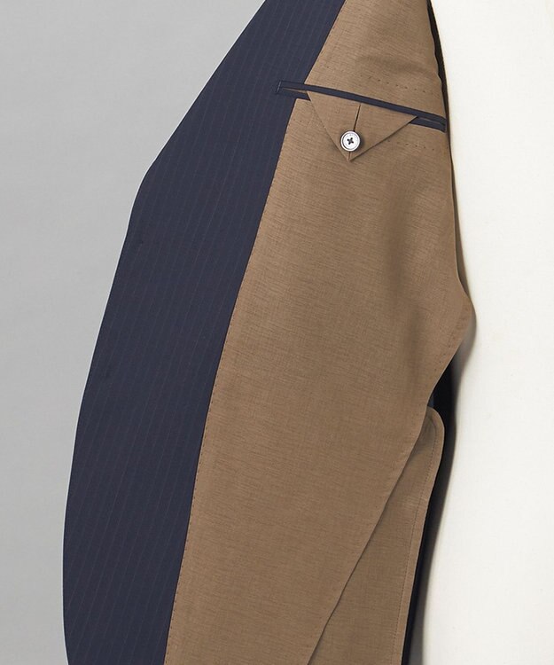 GOTAIRIKU 【御幸毛織】Superio160 ウールモヘヤシルクカシミヤ　スーツ（ネイビーストライプ） ネイビー系1