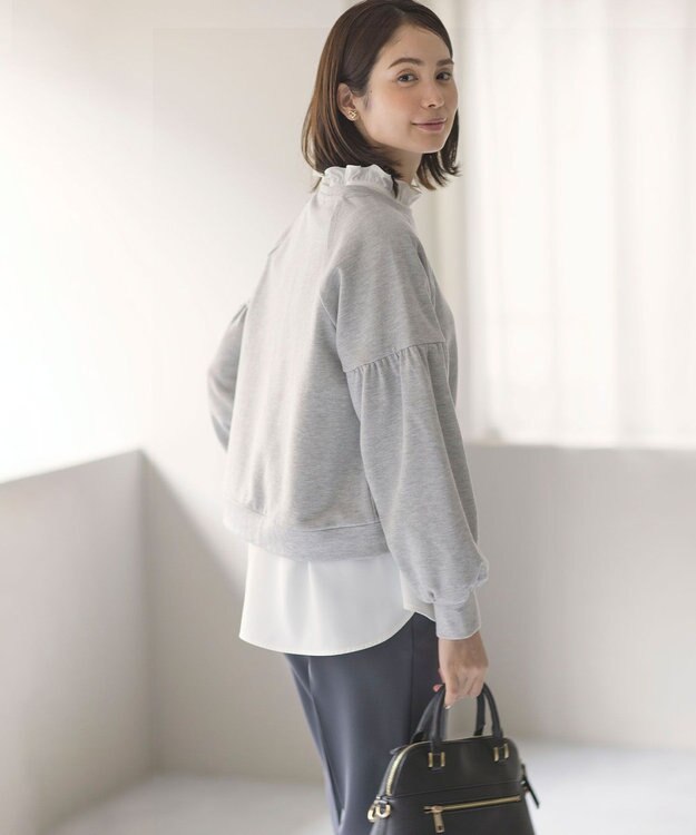 組曲 ラメパフスリーブプルオーバー シルバー系