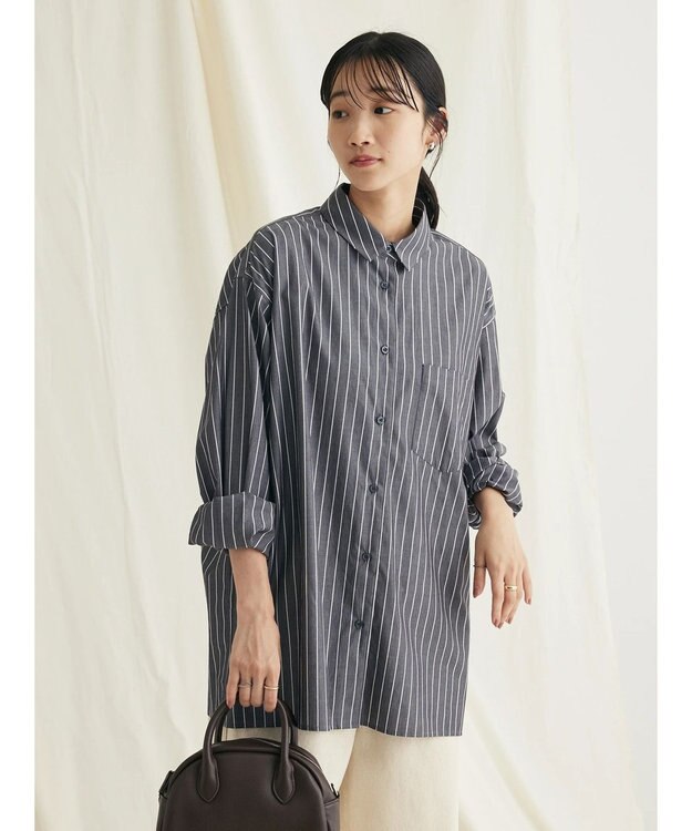 CRAFT STANDARD BOUTIQUE レギュラーカラーシャツ Stripe Gray