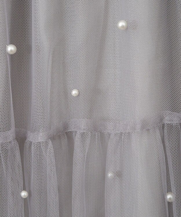 earth music&ecology チュールパールスカート Light Gray