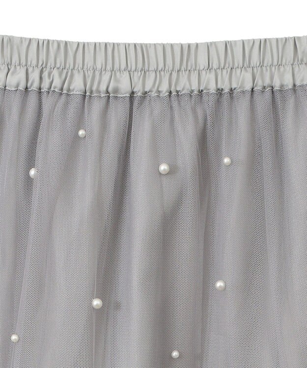 earth music&ecology チュールパールスカート Light Gray