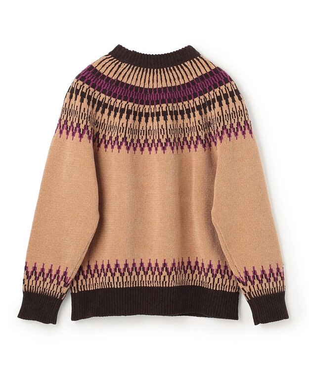 UNFILO MENS ライトモール ノルディックニット キャメル×ブラウン