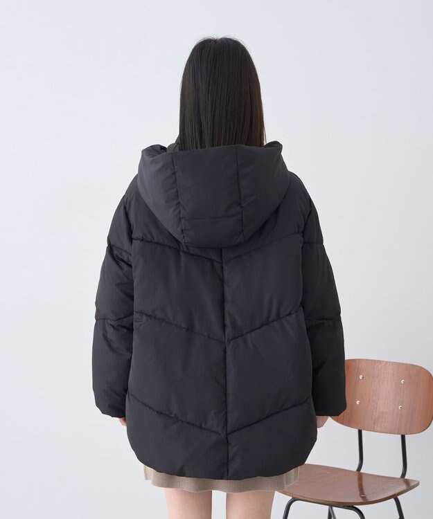 earth music&ecology 2WAYパファーブルゾン Black