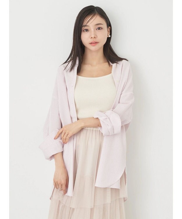 earth music&ecology サッカーレギュラーシャツ Pink