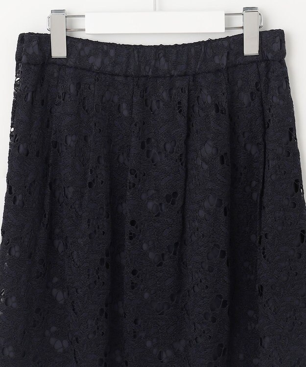 自由区 【セットアップ対応・洗える・XSサイズあり】レースコンビ スカート ネイビー系