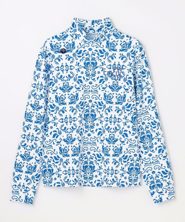 PW CIRCULUS 【吸水速乾 / UV遮蔽率99.5% UVカット / ストレッチ】【WOMEN】DELFT総柄 ロングスリーブモックT ゴルフウェア レディース スカイブルー系5