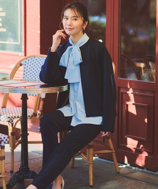 UNFILO 【セレモニー】ダブルフェイスジャージー ZIPアウター ネイビー