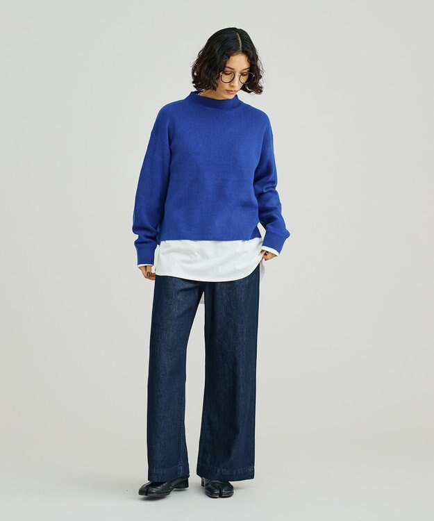 J.PRESS YORK STREET 【WOMEN】ANTI PILLING WOOL ボトルネックニット ブルー系