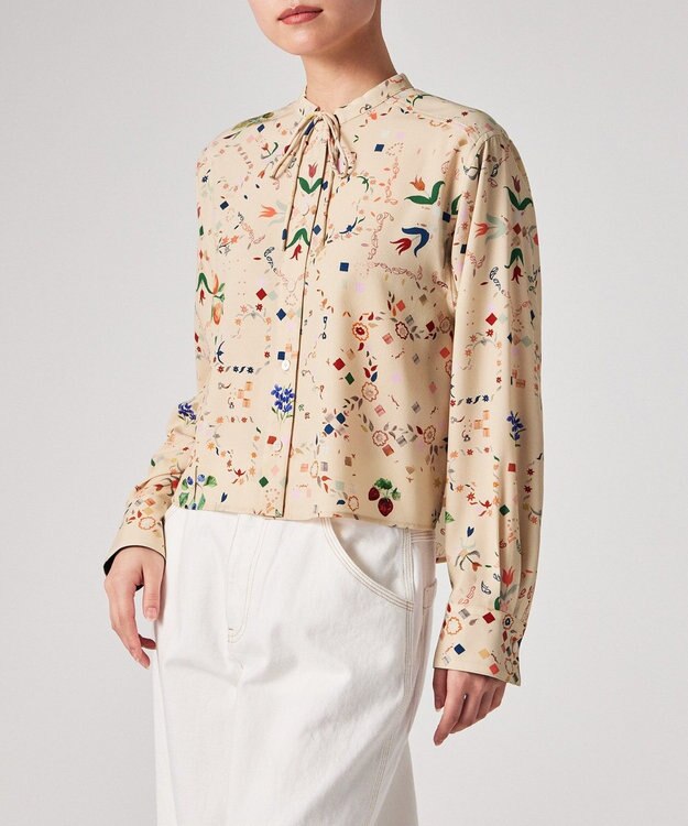 Paul Smith Keepsakeプリント ブラウス ライトベージュ