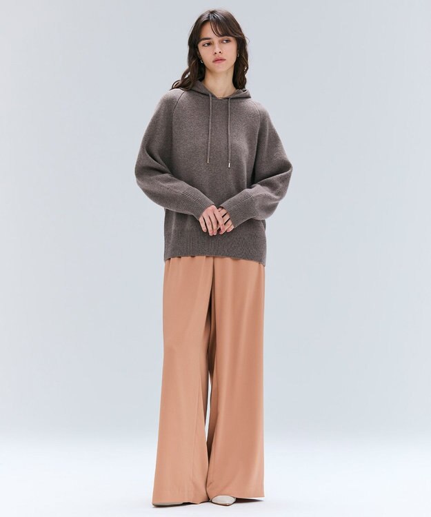 BEIGE， 【洗える】LLOYD / ハンマーサテンイージーワイドパンツ Coral