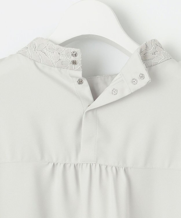 J.PRESS LADIES S 【洗える】ヌーディスバックサテン ボウタイ ブラウス ライトグレー系