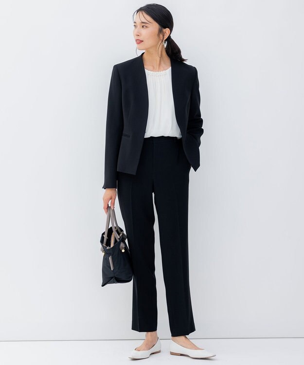 23区 【洗える】エアリーコンビジャージー パールモチーフ カットソー ホワイト系