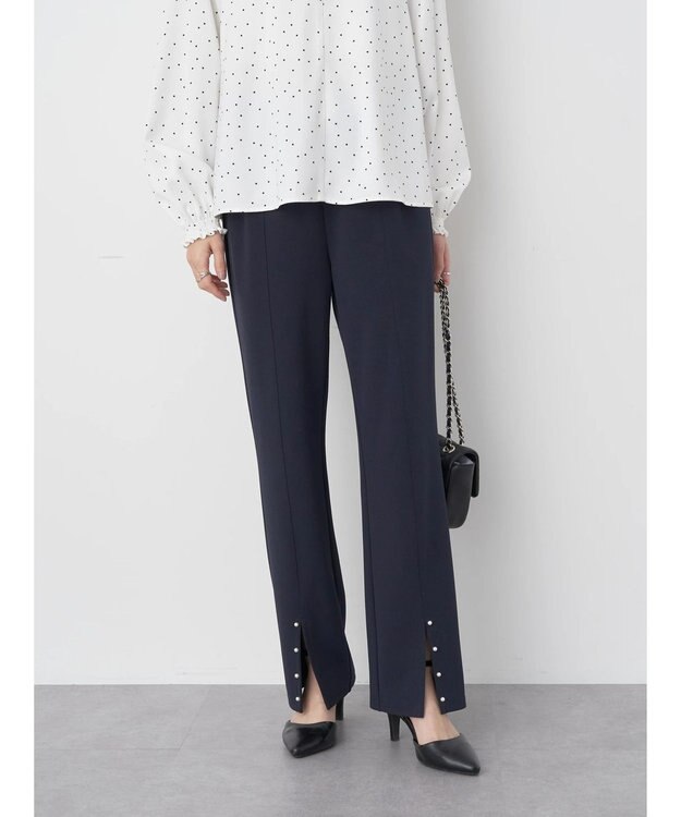 earth music&ecology パールスリットパンツ Navy