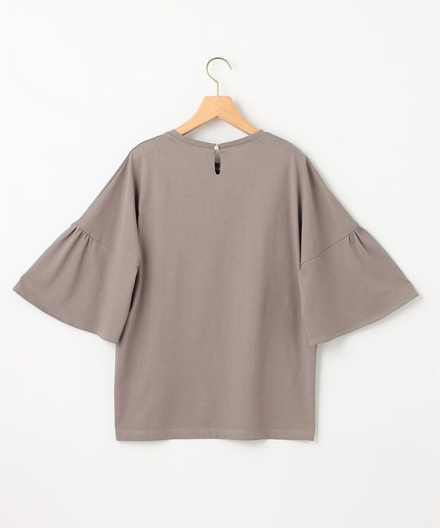 組曲 L 【汗ジミ防止・撥水】GIZAプレーティング天竺 袖フレア Tシャツ ブラウン系