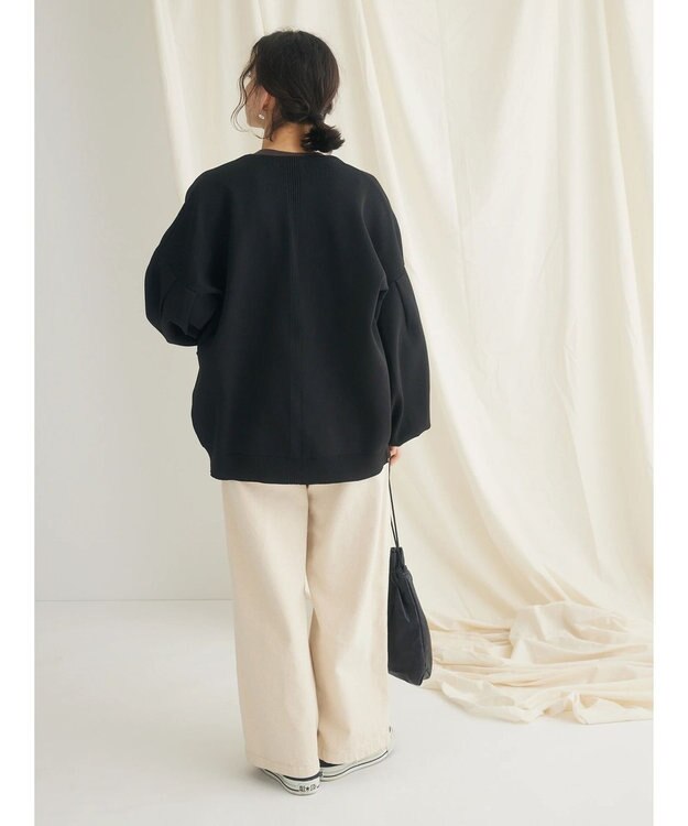 CRAFT STANDARD BOUTIQUE リサイクルポリエステルニットカーディガン Black