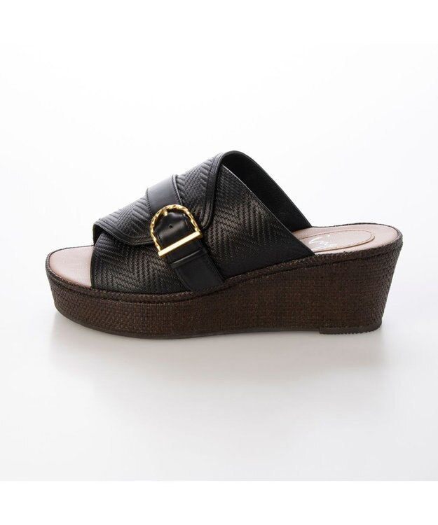 ing <ing>バックルデザインミュールサンダル ブラック