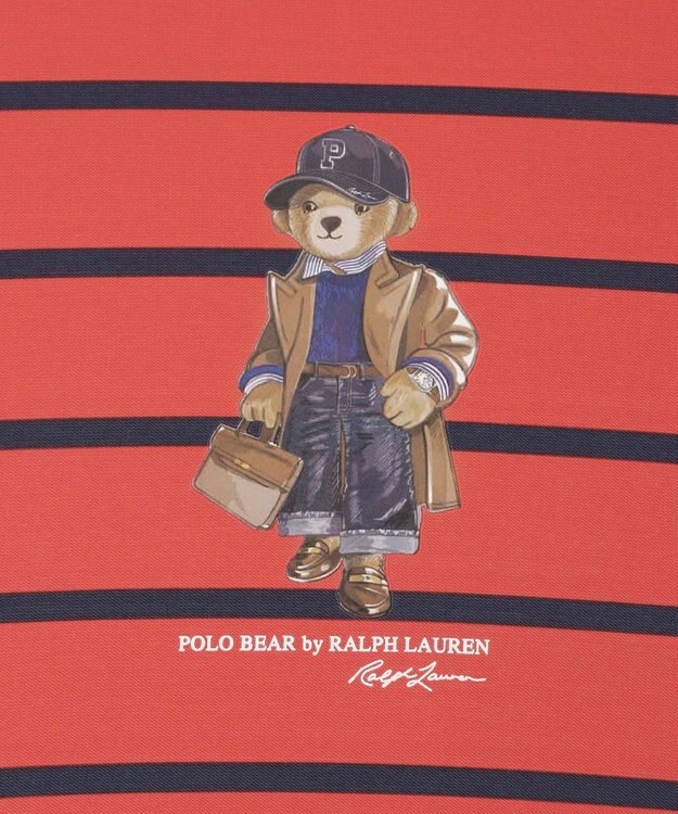 MOONBAT POLO RALPH LAUREN 長傘 ボーダーストライプ POLO BEAR レッド
