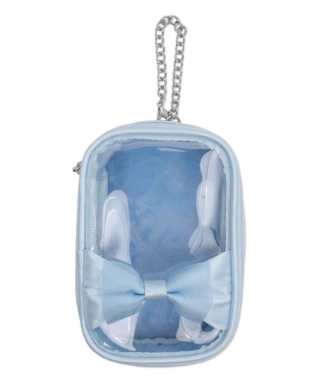 WEGO 【痛バ＆推し活グッズ】ダブルリボンサテンぬいポーチ サックス