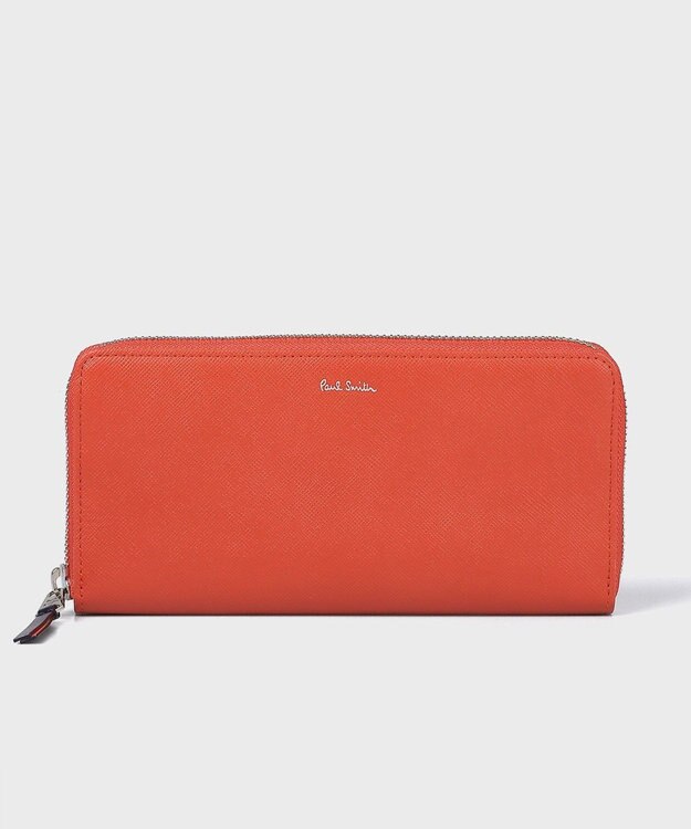 Paul Smith アーティストストライププラー ラウンドジップ長財布 オレンジ