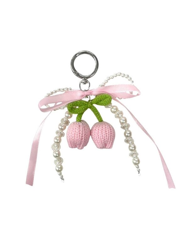 WEGO ミニチューリップリボンキーホルダー ピンク