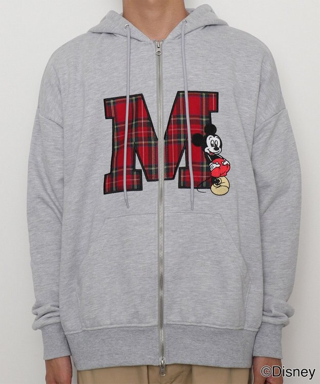 WEGO MICKEY　MOUSE／ジップパーカー 杢グレー