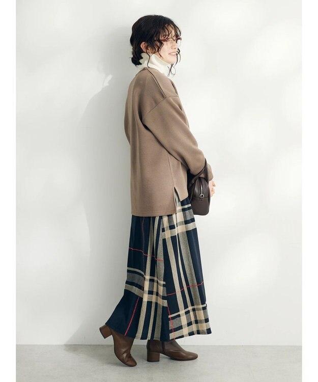 CRAFT STANDARD BOUTIQUE ニットフリースキーネックプルオーバー Brown