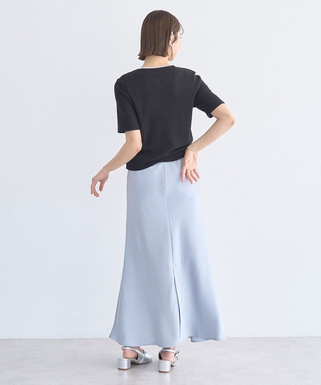 earth music&ecology チェーンリブラメカットソー Black