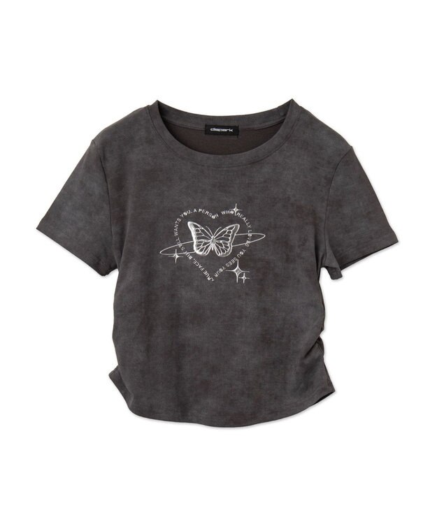 WEGO メタリックバタフライサークルロゴT スミクロ