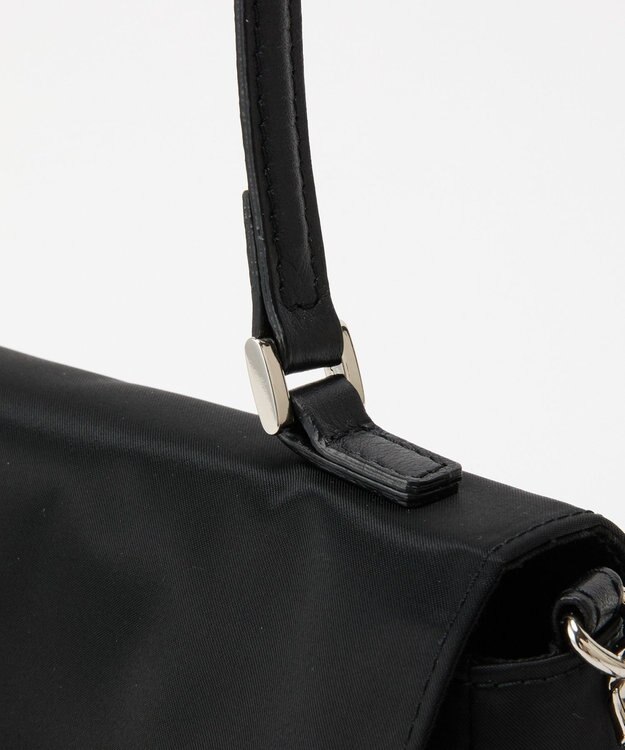 russet クラウズナイロンフラップミニトートバッグ(CE-1689) Black