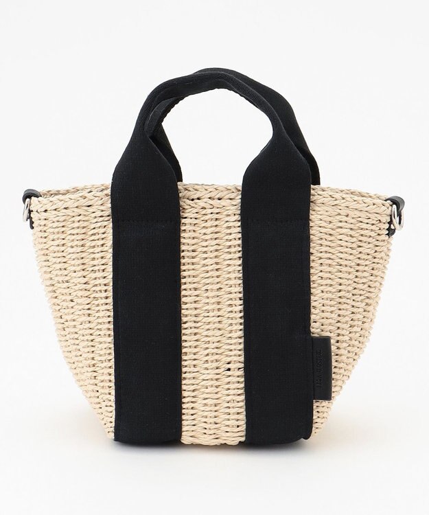 LA BAGAGERIE 【maison vert】【ペーパー素材使用】2WAYかごバッグ ブラック×アイボリー