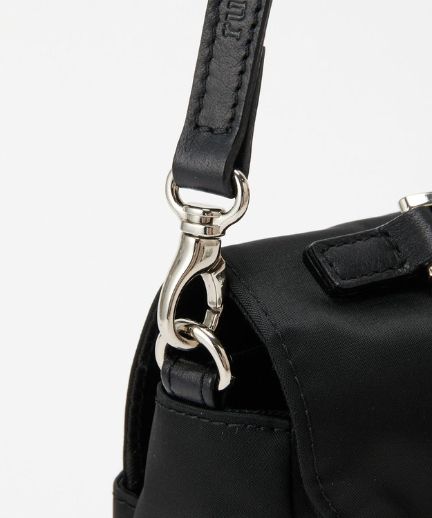 russet クラウズナイロンフラップミニトートバッグ(CE-1689) Black