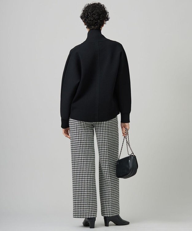 ICB 【洗える】シンセティックダブルフェイス ニットトラックジャケット ブラック系