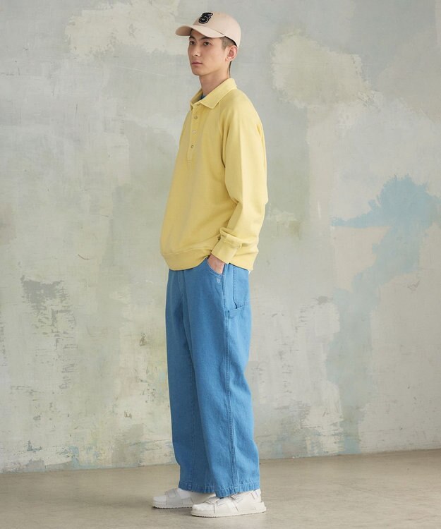 J.PRESS YORK STREET 【UNISEX】ラガータイプラグラン 裏毛トレーナー イエロー系