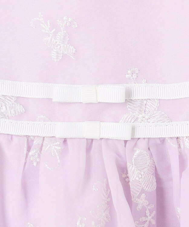 ANY KIDS 総刺繍 花柄ワンピース ラベンダー