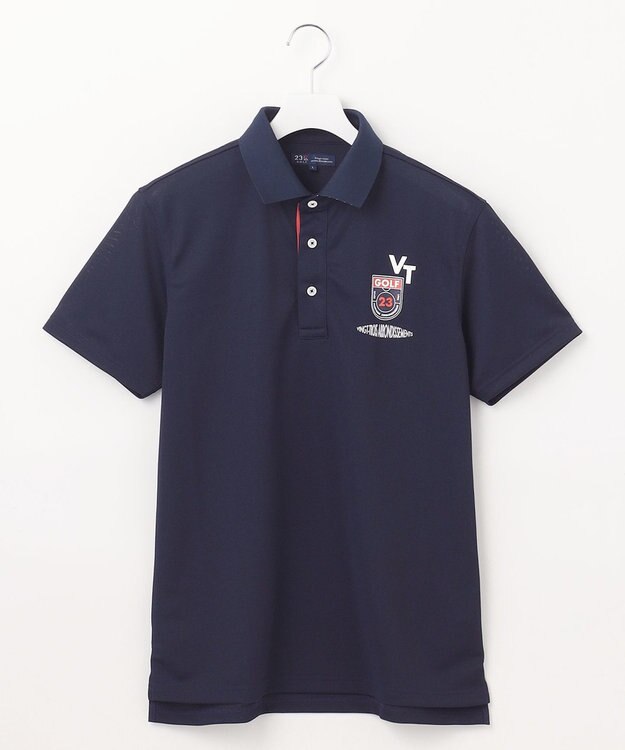 23区GOLF 【MEN】【吸水速乾/UVカット】エイトロックポロシャツ ネイビー系