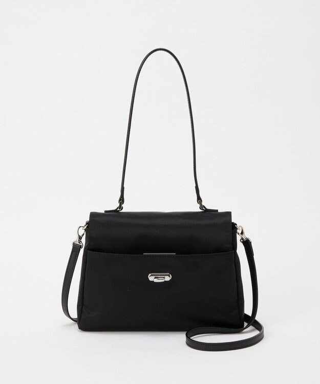 russet クラウズナイロンフラップミニトートバッグ(CE-1689) Black