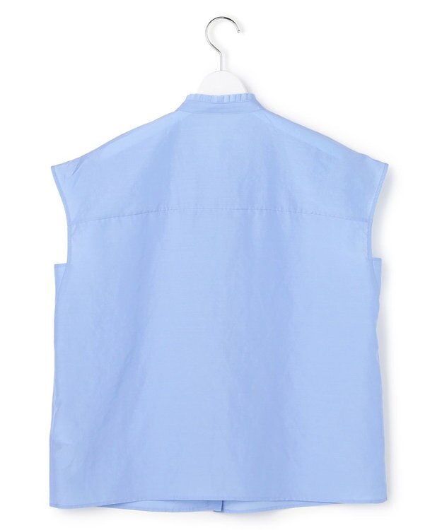 ICB セシェシルキーローン フレンチスリーブボウタイブラウス スカイブルー