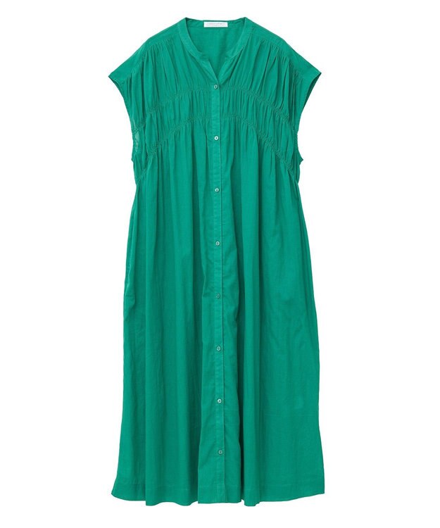 Green Parks Ｉ　シャーリングワンピース Stripe Navy