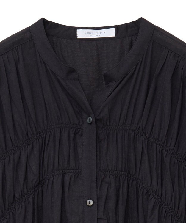 Green Parks Ｉ　シャーリングワンピース Stripe Navy