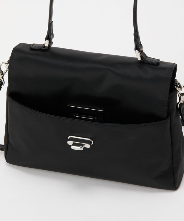 russet クラウズナイロンフラップミニトートバッグ(CE-1689) Black