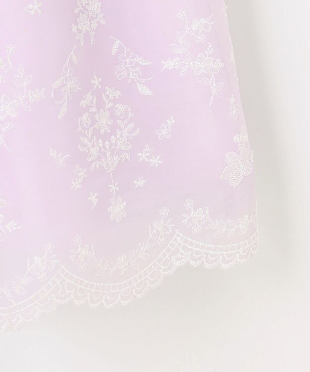 ANY KIDS 総刺繍 花柄ワンピース ラベンダー