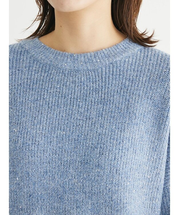 Green Parks ・Ｐｅｔｉｔ　Ｆｌｅｕｒ　ラメ＆スパンコールニット Blue