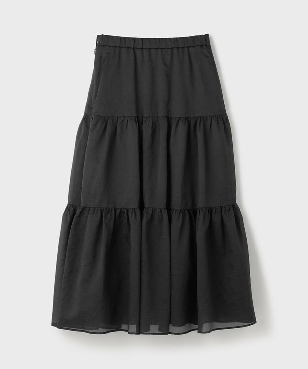 GRACE CONTINENTAL オーガンティアードスカート ブラック