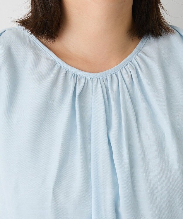 CRAFT STANDARD BOUTIQUE バックレースアップバルーンスリーブブラウス Sax