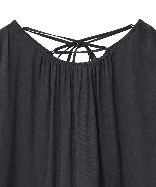 CRAFT STANDARD BOUTIQUE バックレースアップバルーンスリーブブラウス Black