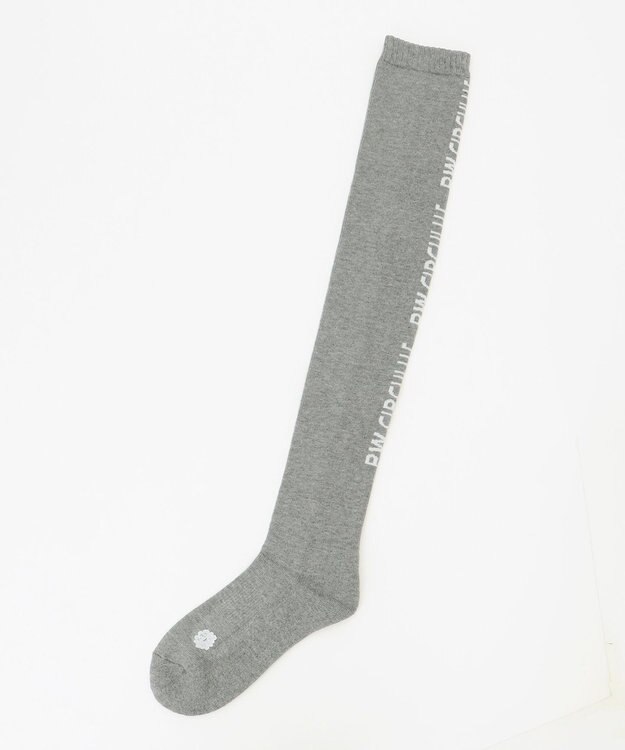 PW CIRCULUS 【WOMEN】【土踏まずをサポート】ロゴ ニーハイ ソックス ライトグレー系